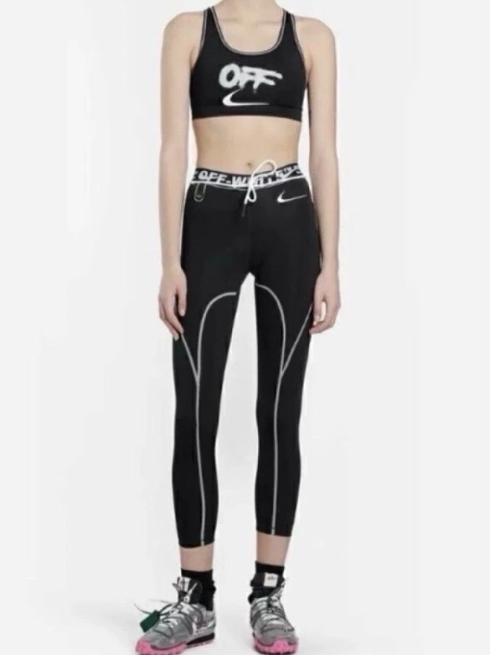 Nike x OFF WHITE Edition NRG RU Pro Sport 7/8 Leggings Mid-Rise